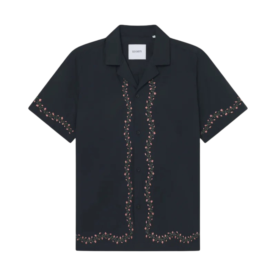Lesley Embroidery Short-sleeve Shirt - Black