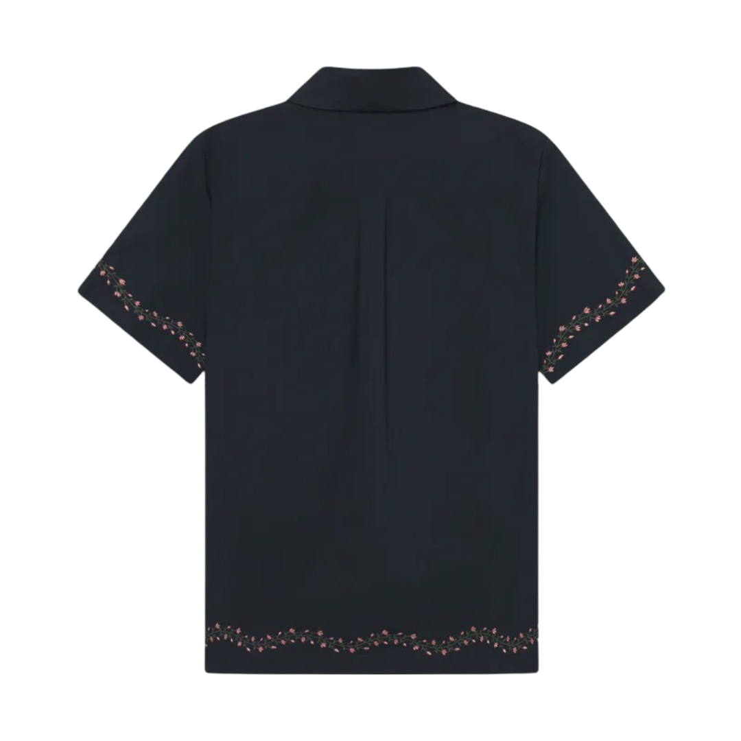 Lesley Embroidery Short-sleeve Shirt - Black