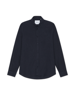 Konrad  Cotton Linen Shirt - Dark Navy Blue