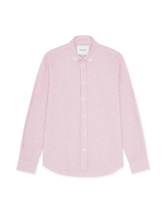 Konrad Stripe Cotton Linen Shirt - Crocus Pink