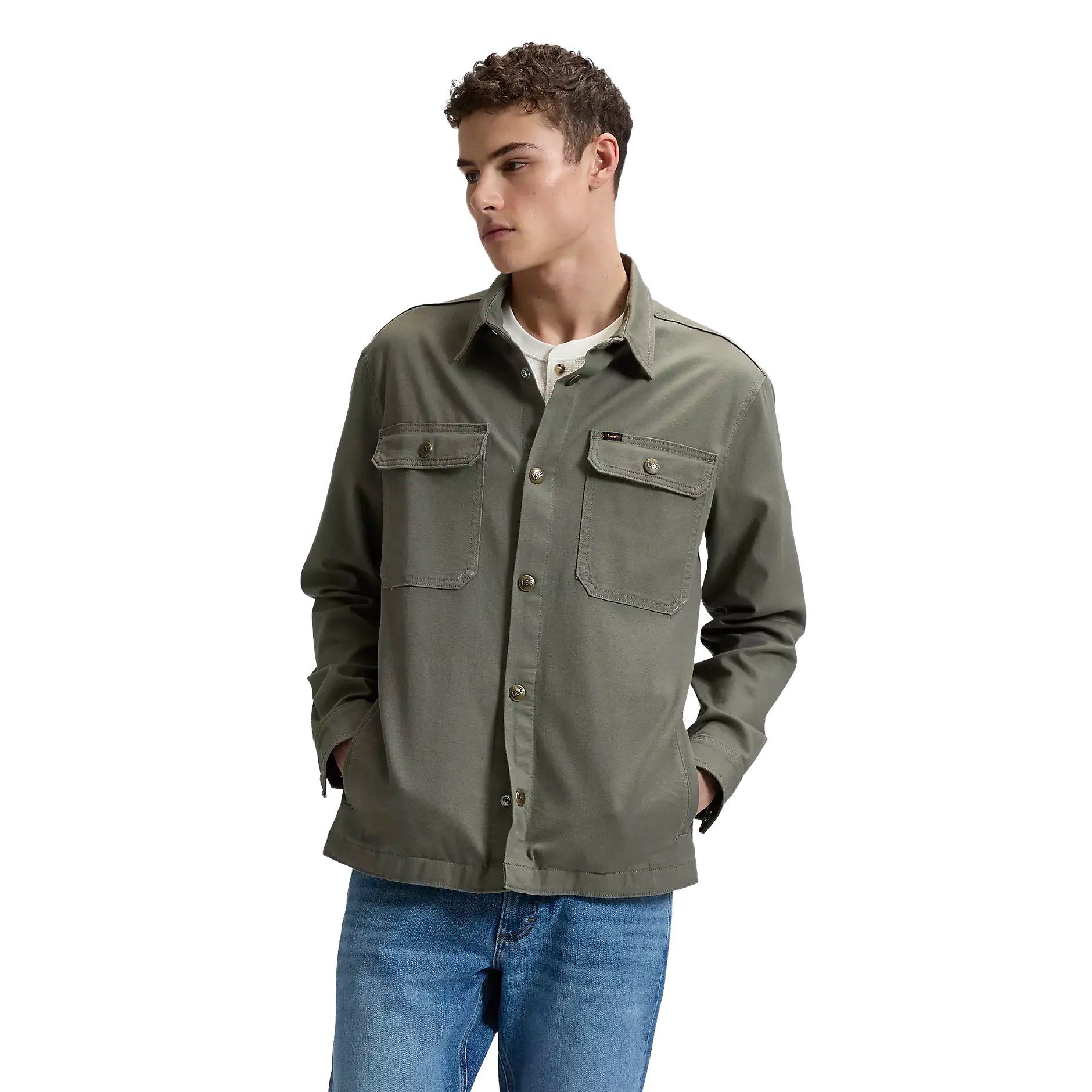 2 Pocket Overshirt - Lichen Olive