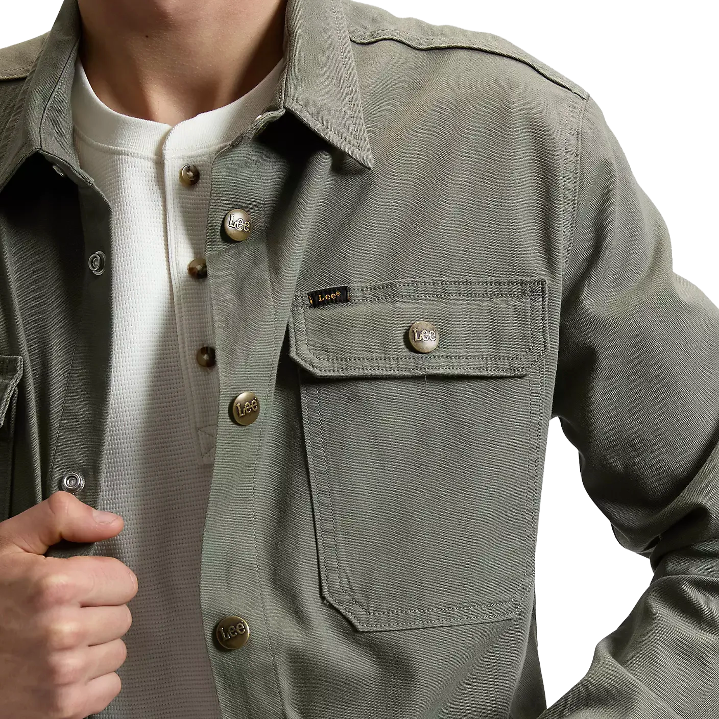 2 Pocket Overshirt - Lichen Olive