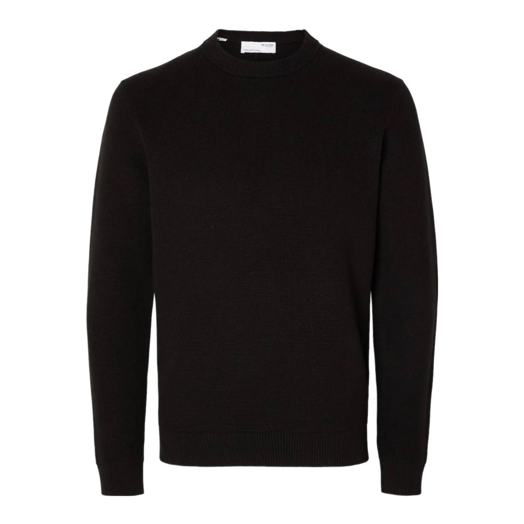 Dane Knit Structure Crew - Black