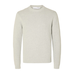 Dane Knit Structure Crew - Light Grey Melange