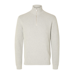 Dane Structure Zip - Light Grey Melange