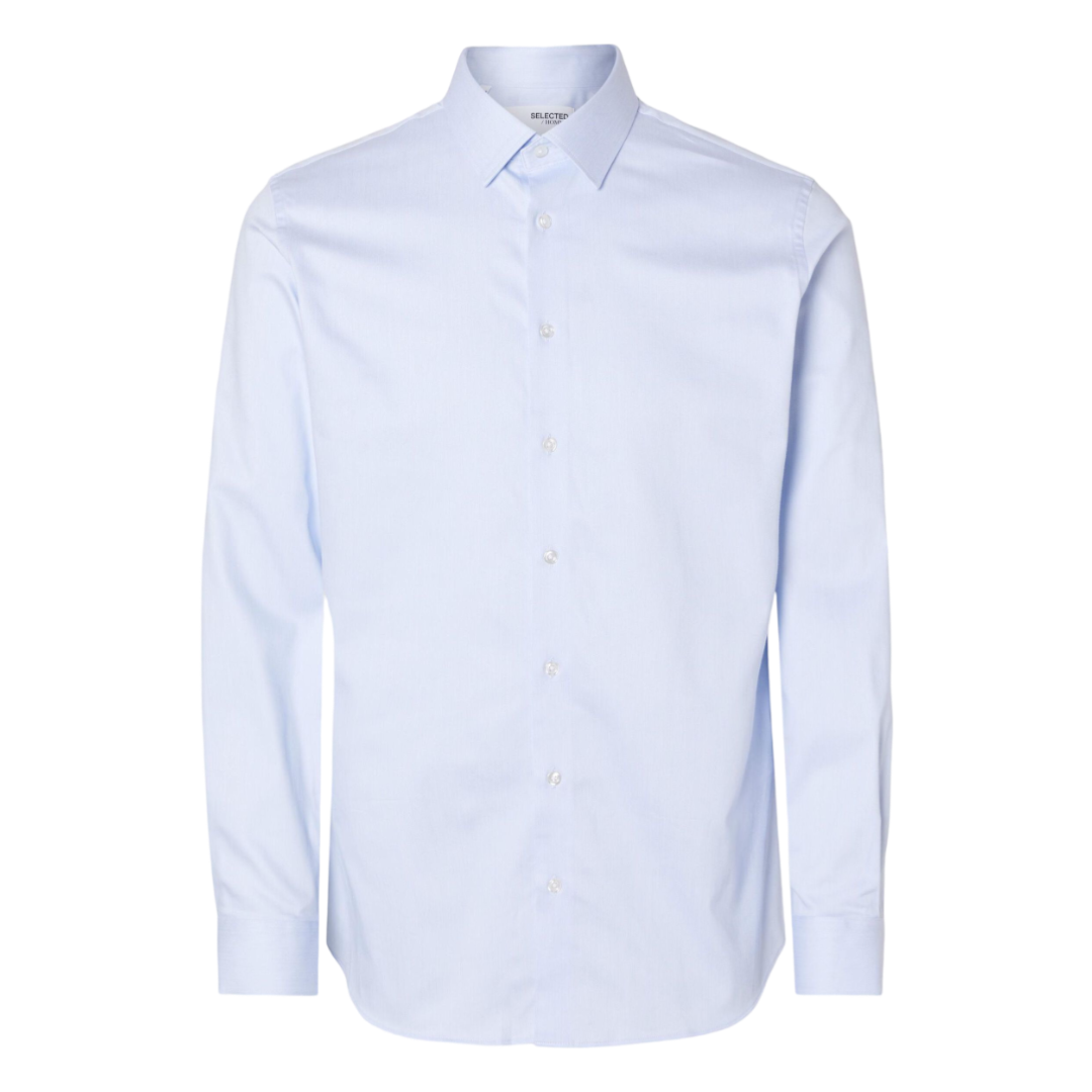 Slim-Performance Long-sleeve Shirt - Light Blue/Mixed with white