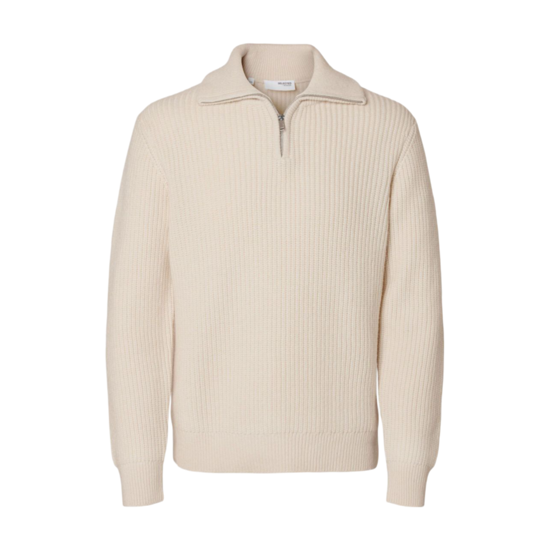 Land Long-Sleeve Knit Half Zip - Tofu