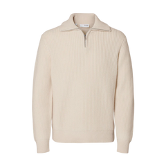 Land Long-Sleeve Knit Half Zip - Tofu