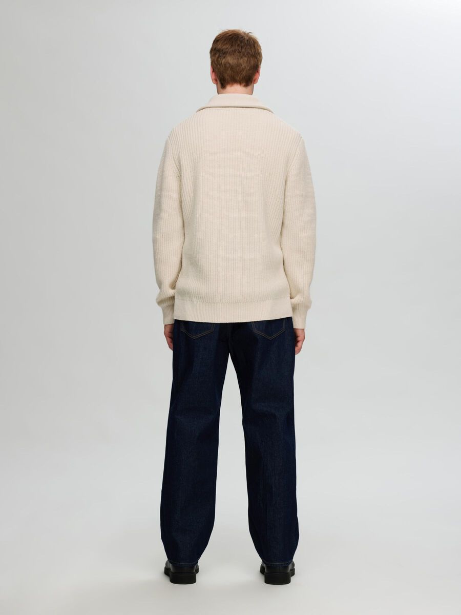 Land Long-Sleeve Knit Half Zip - Tofu