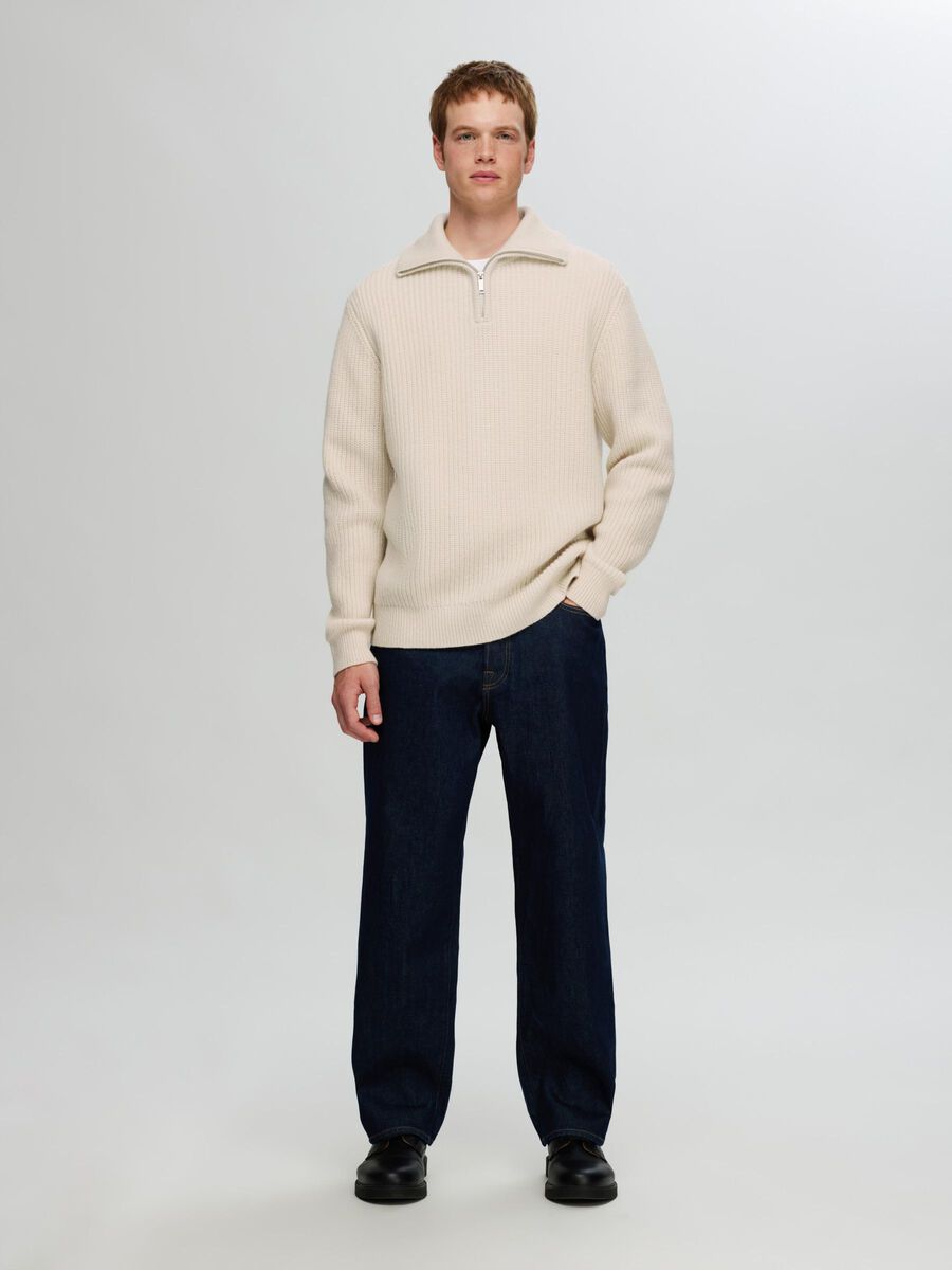 Land Long-Sleeve Knit Half Zip - Tofu