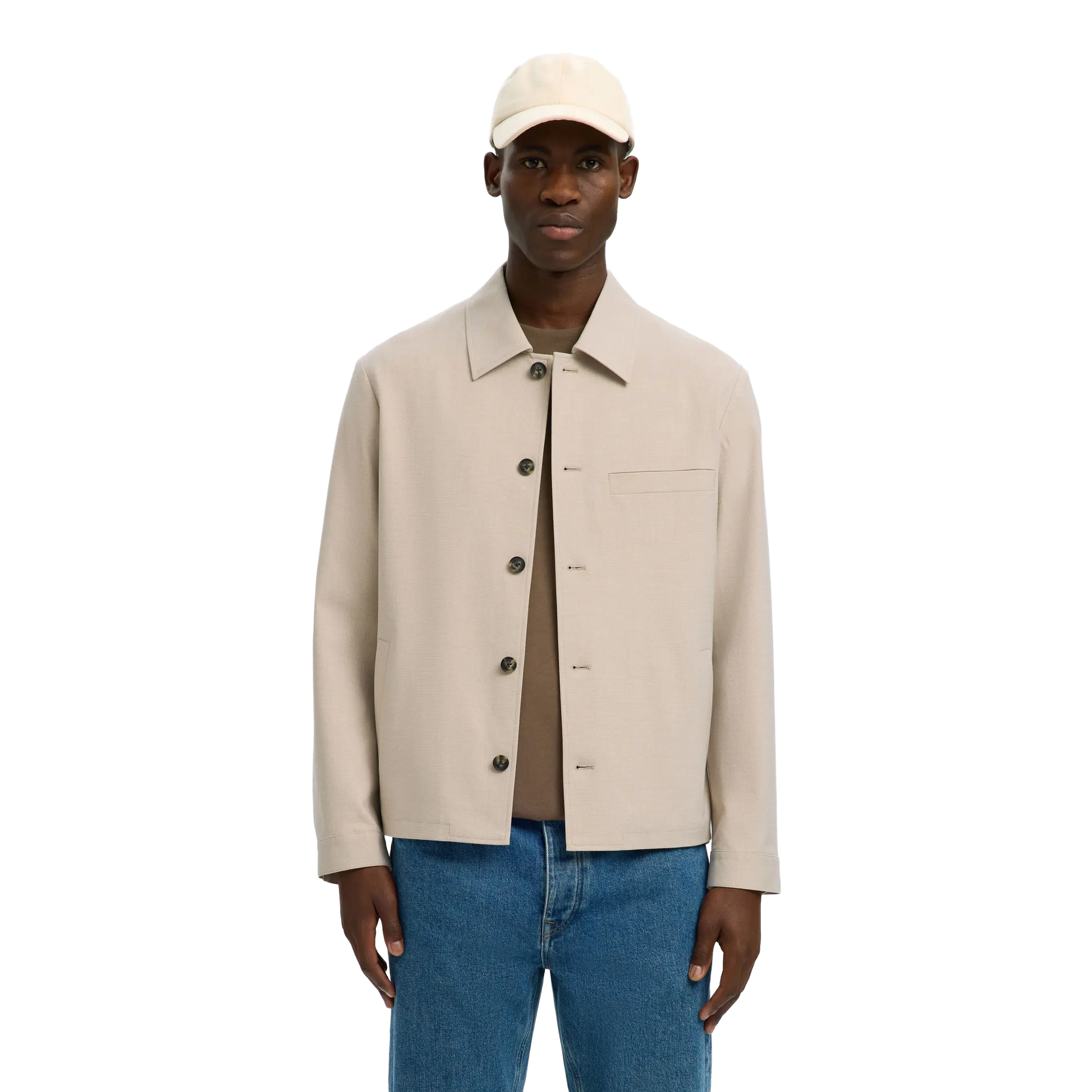 Regular Robert Overshirt - Egret Structure