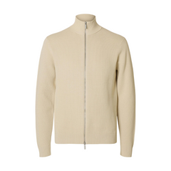 Dane Long-Sleeve Knit Structure Full Zip - Oatmeal