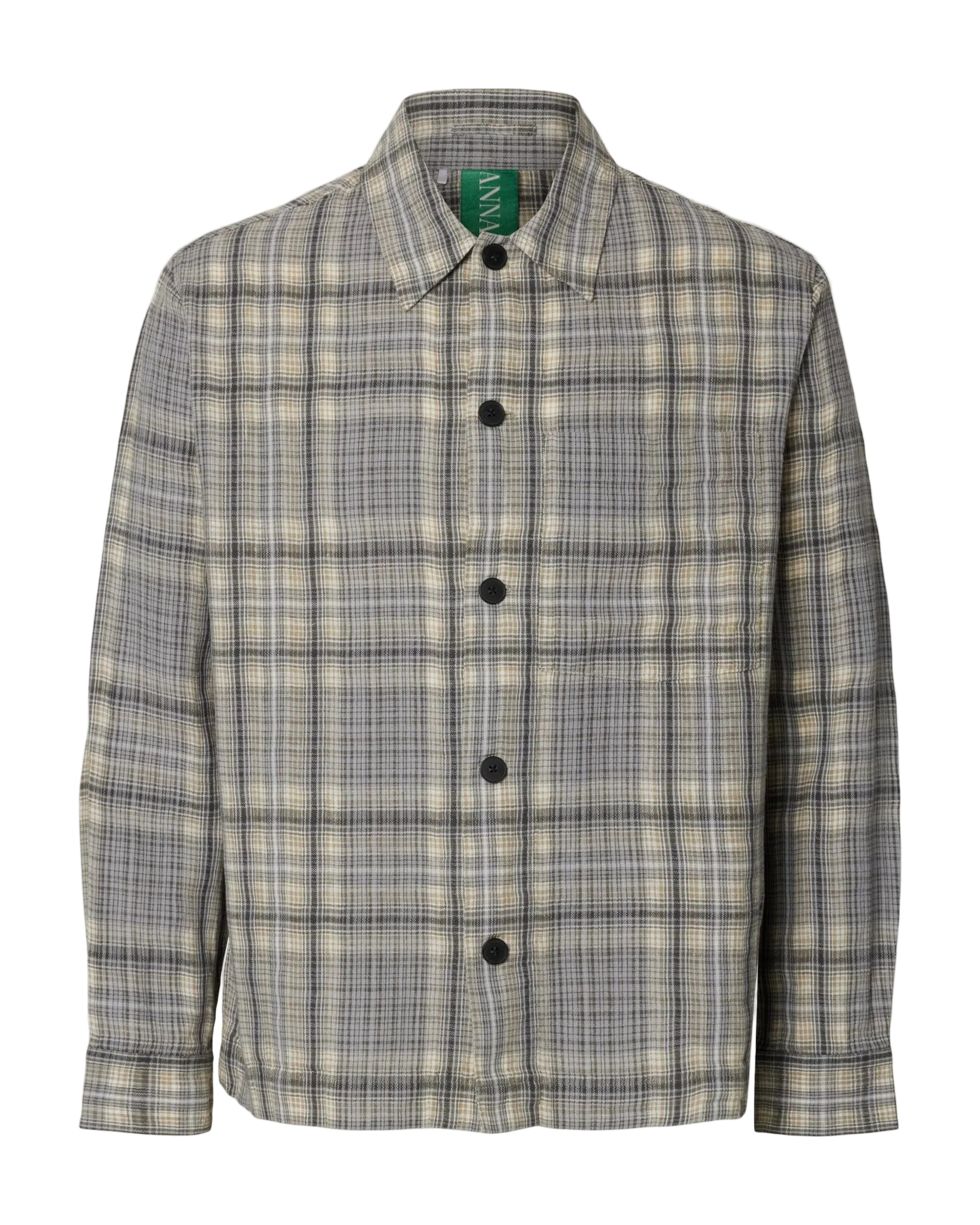 Vern Flannel Overshirt - Chiseled Stone Grey/Brown