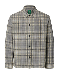 Vern Flannel Overshirt - Chiseled Stone Grey/Brown