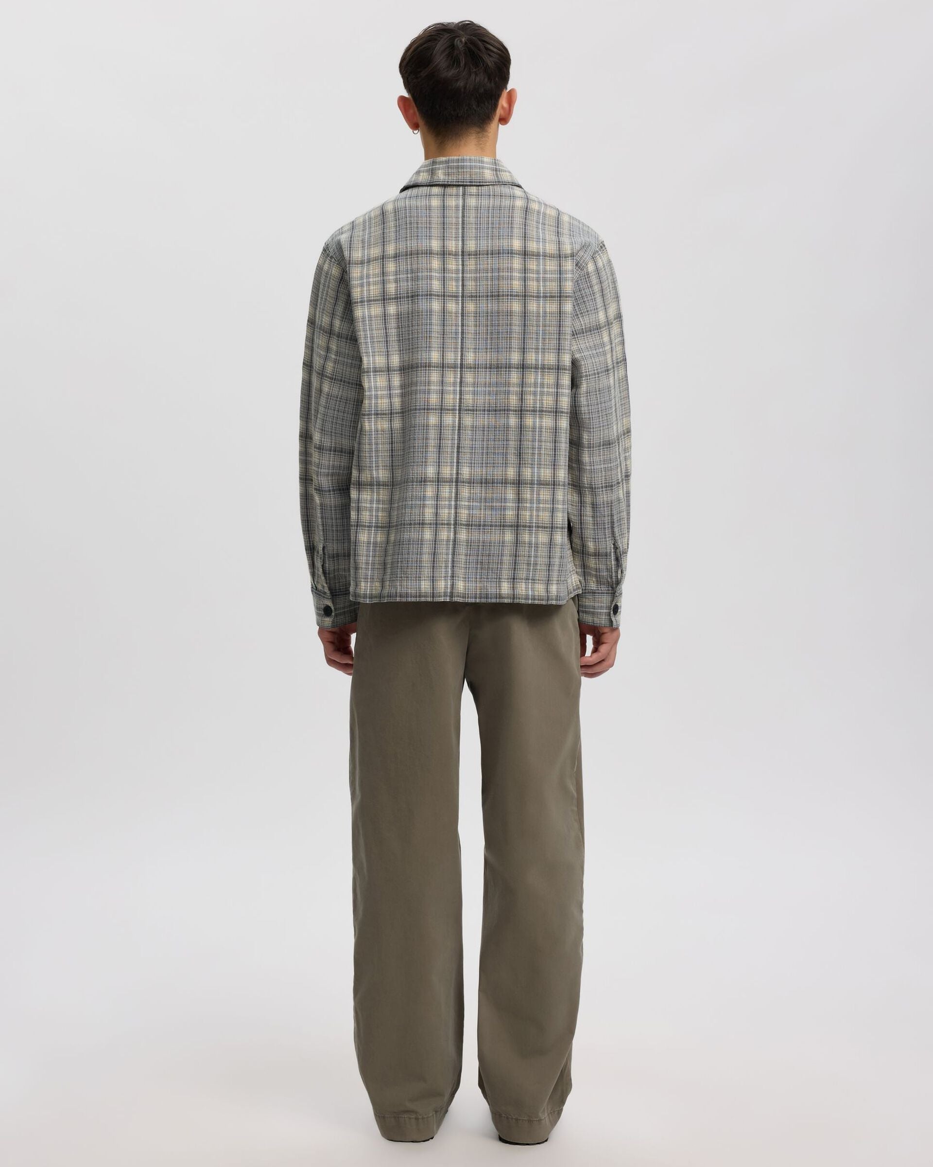 Vern Flannel Overshirt - Chiseled Stone Grey/Brown