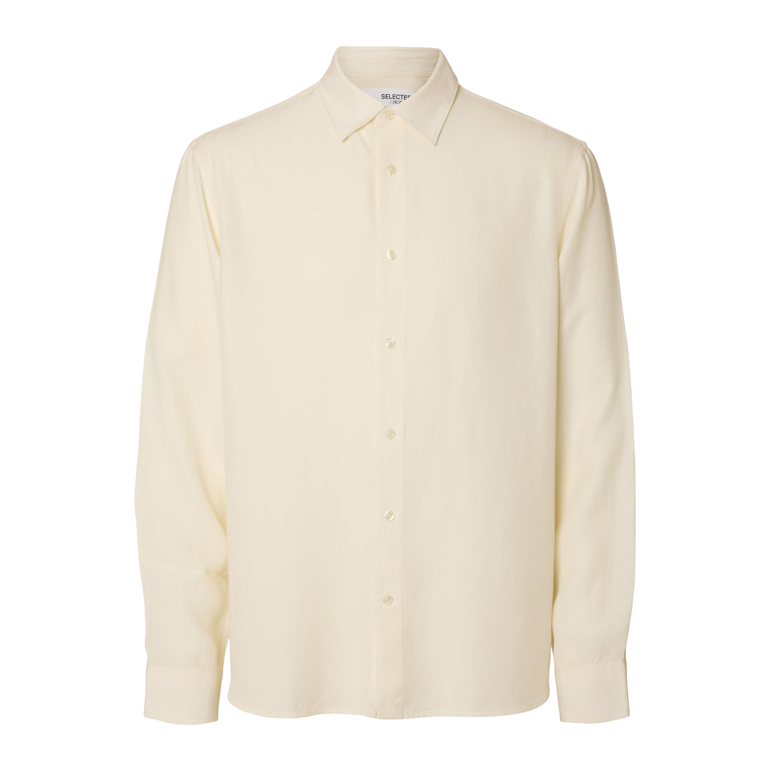 Relaxed Charlie Tencel Slub Long-sleeve Shirt - Egret