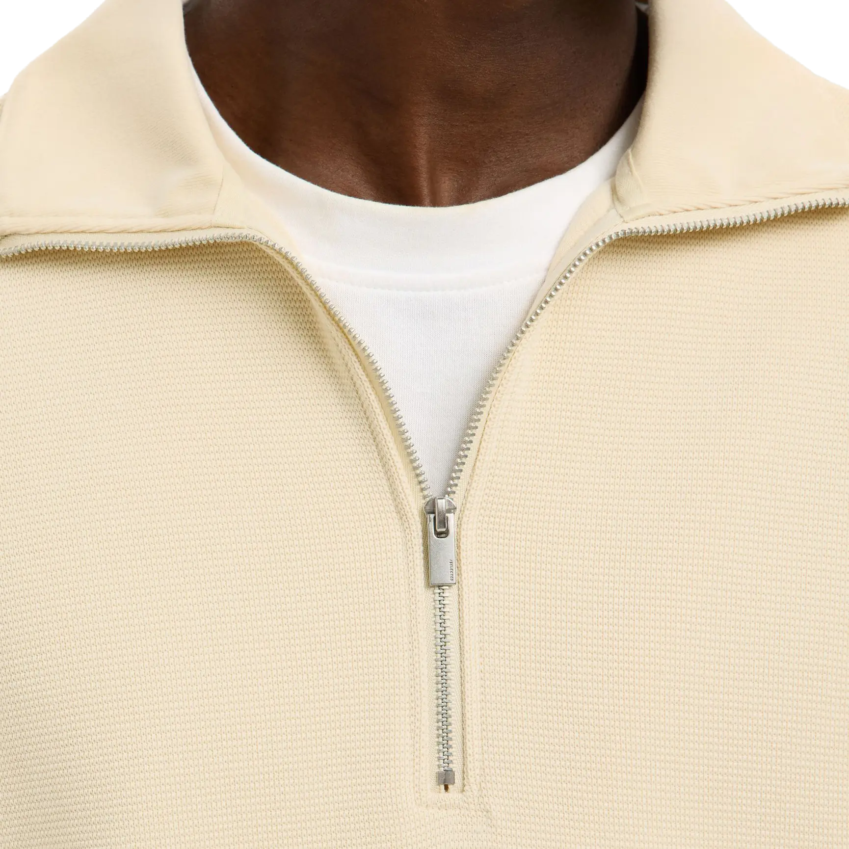 Kev Long-Sleeve Zip Sweat - Angora