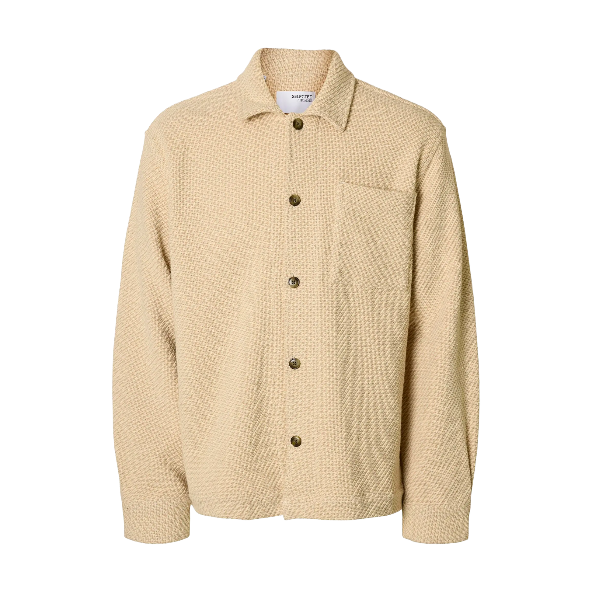 Fred Regular Structured Overshirt - Egret