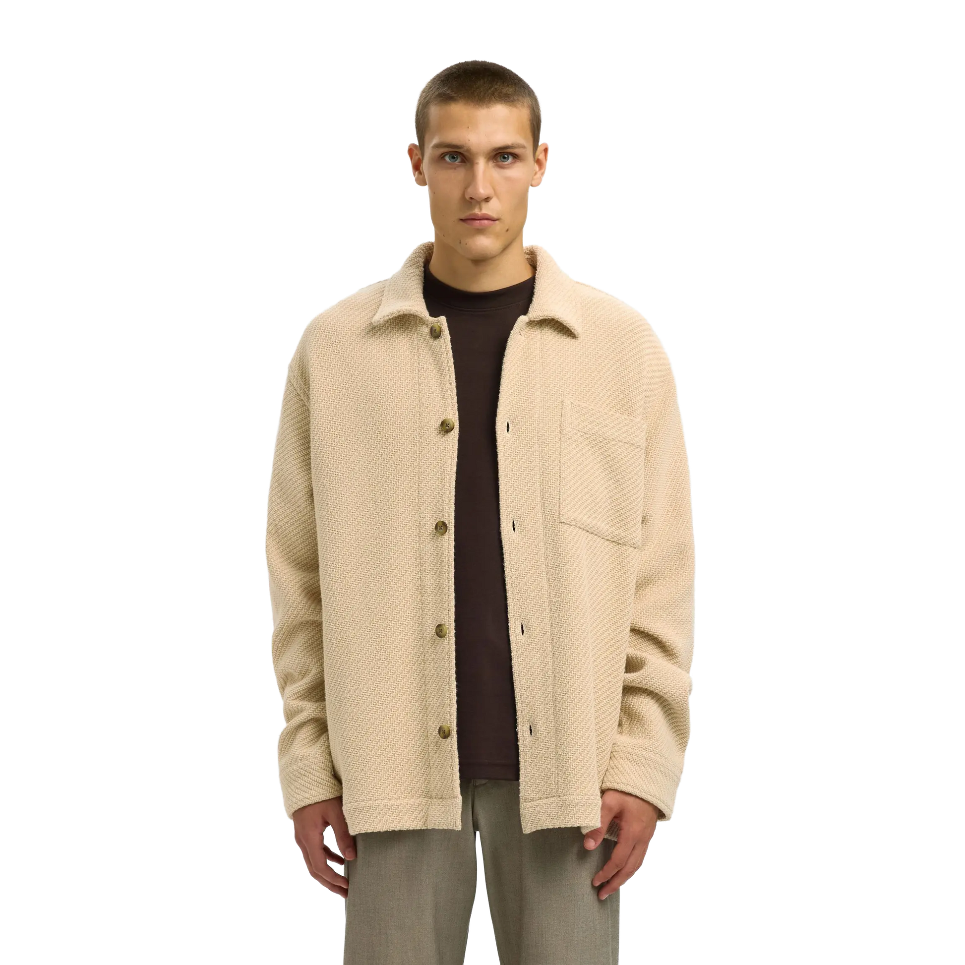 Fred Regular Structured Overshirt - Egret