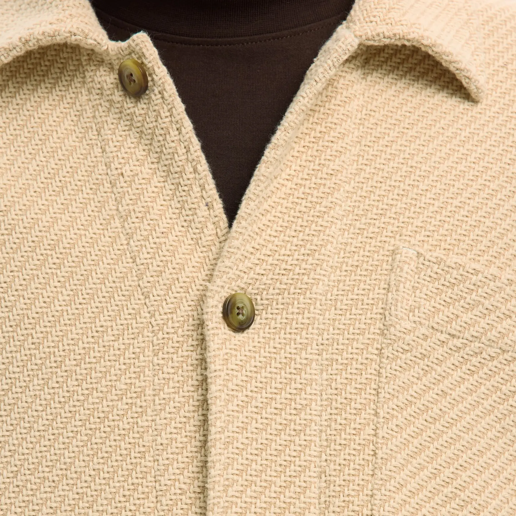 Fred Regular Structured Overshirt - Egret