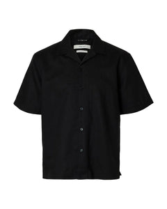 Relax Casper Clay Linenblend Short-sleeve Shirt - Black