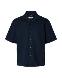 Relax Casper Clay Linenblend Short-sleeve Shirt - Sky Captain
