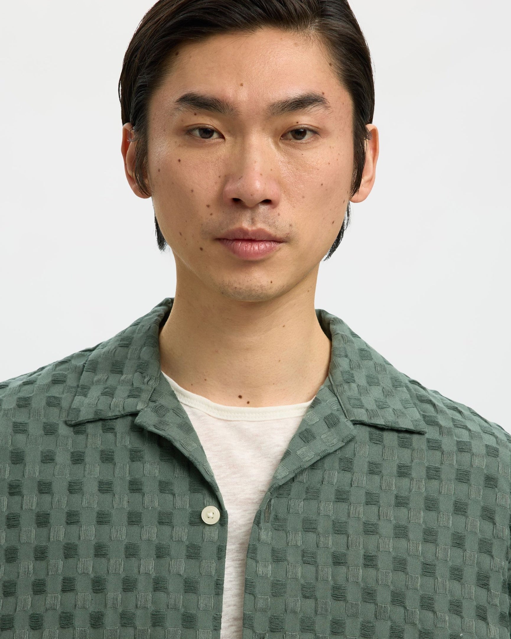 Relax Monty Texture Short-sleeve Shirt - Balsam Green Texture