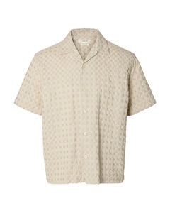 Relax Monty Texture Short-sleeve Shirt - Oatmeal