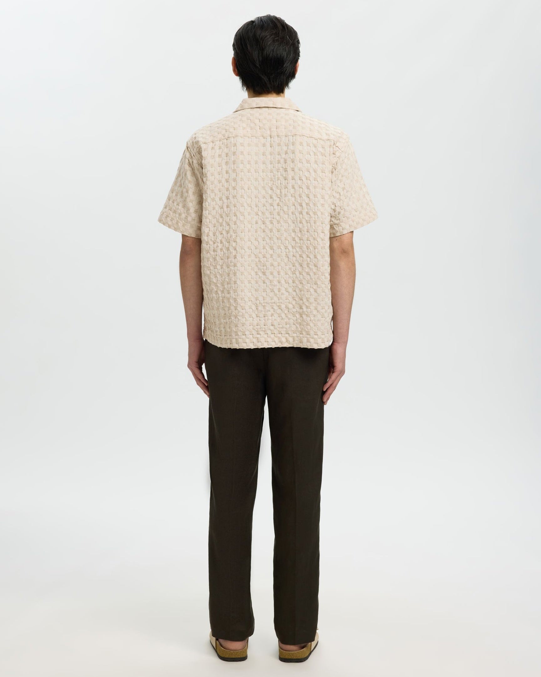 Relax Monty Texture Short-sleeve Shirt - Oatmeal