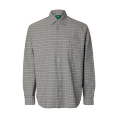Aslund Mix Oxford Long-sleeve Shirt - Chiseled Stone Grey