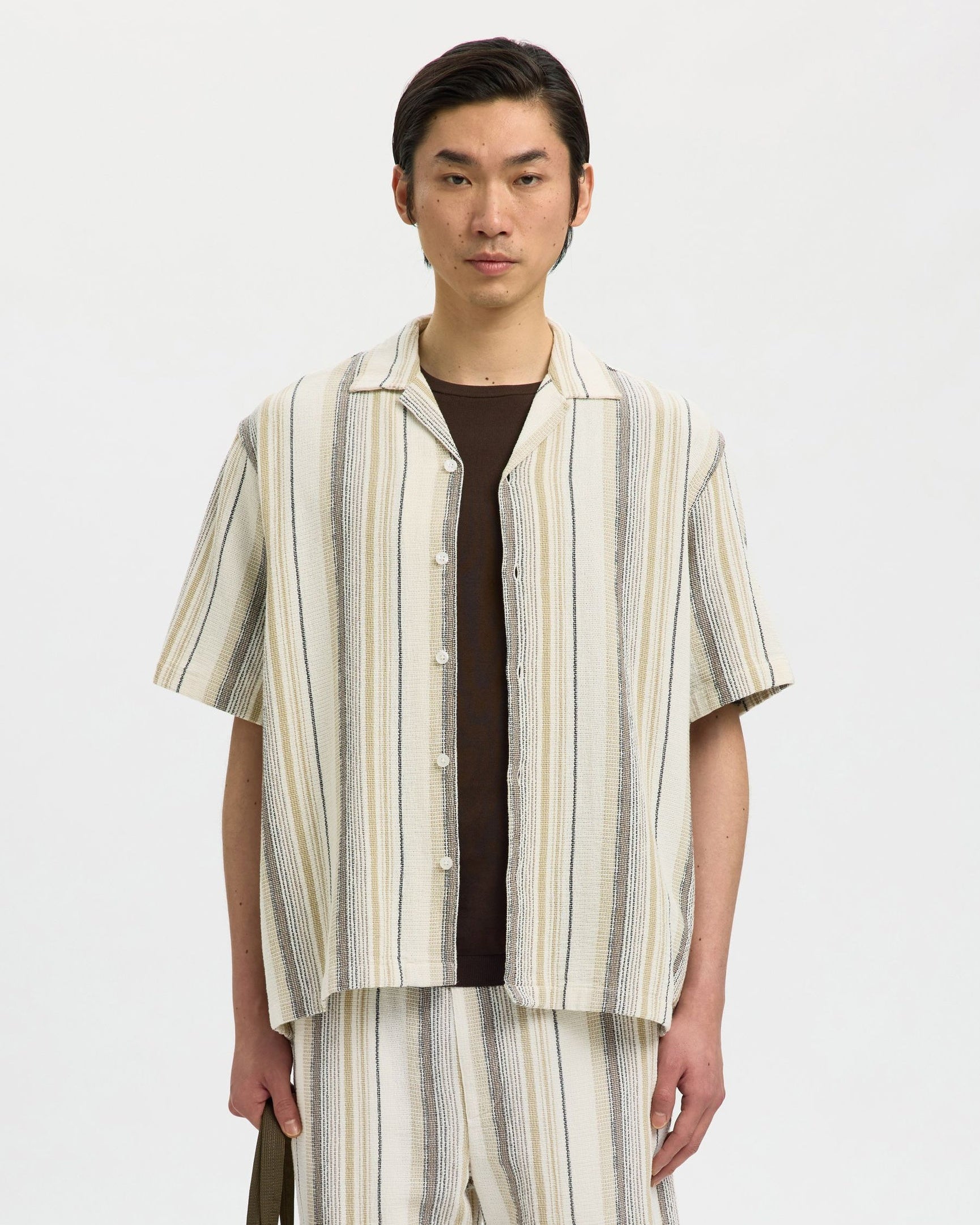 Relax Cal Short-sleeve Shirt Resort - Egret/Multi brown