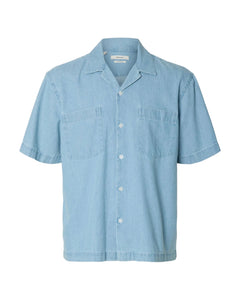Relax Carlo Denim Short-sleeve Shirt Resort - Light Blue Denim