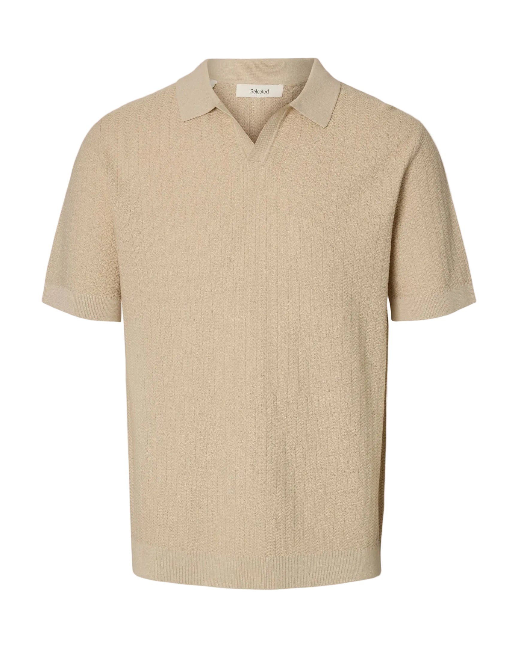 Mattis Short-sleeve Linen Blend Structure Polo - Oatmeal