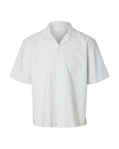 Relax Oxford Short-sleeve Shirt Resort - Aqua Gray/White Stripes