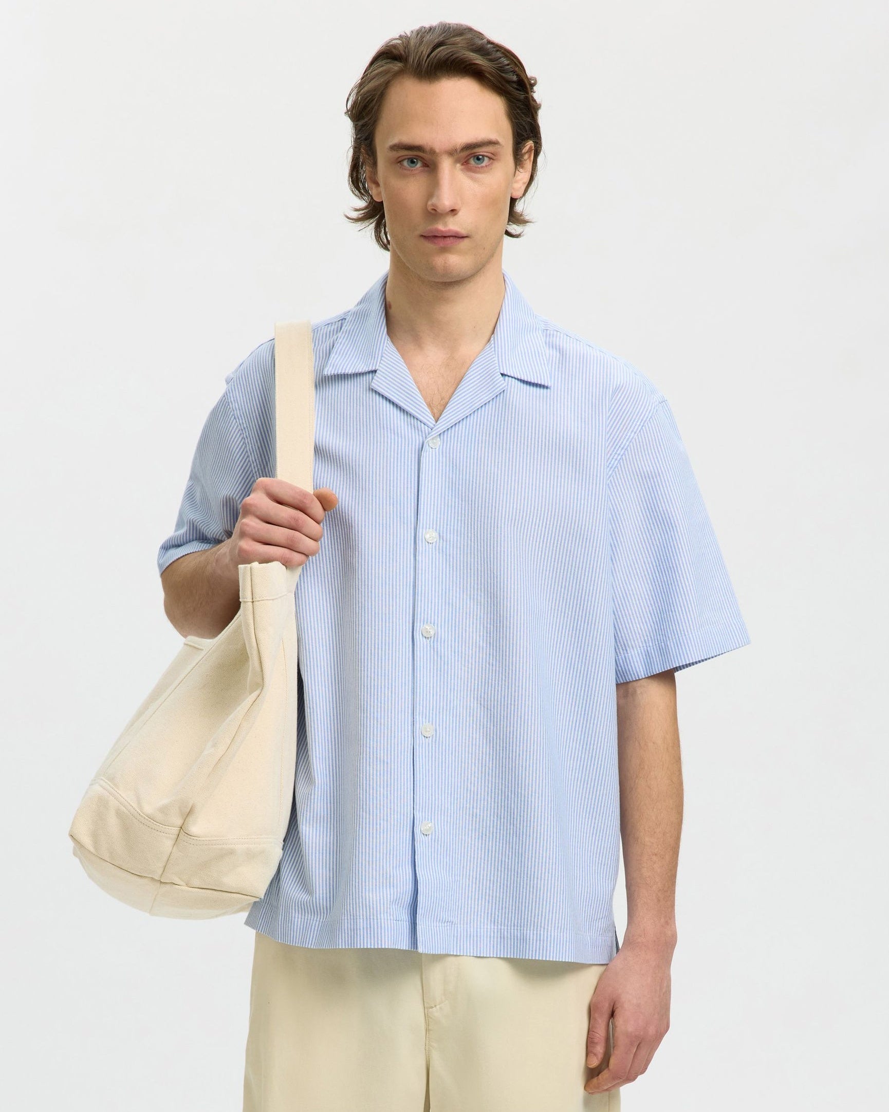 Relax Oxford Short-sleeve Shirt Resort - Skyway Stripes