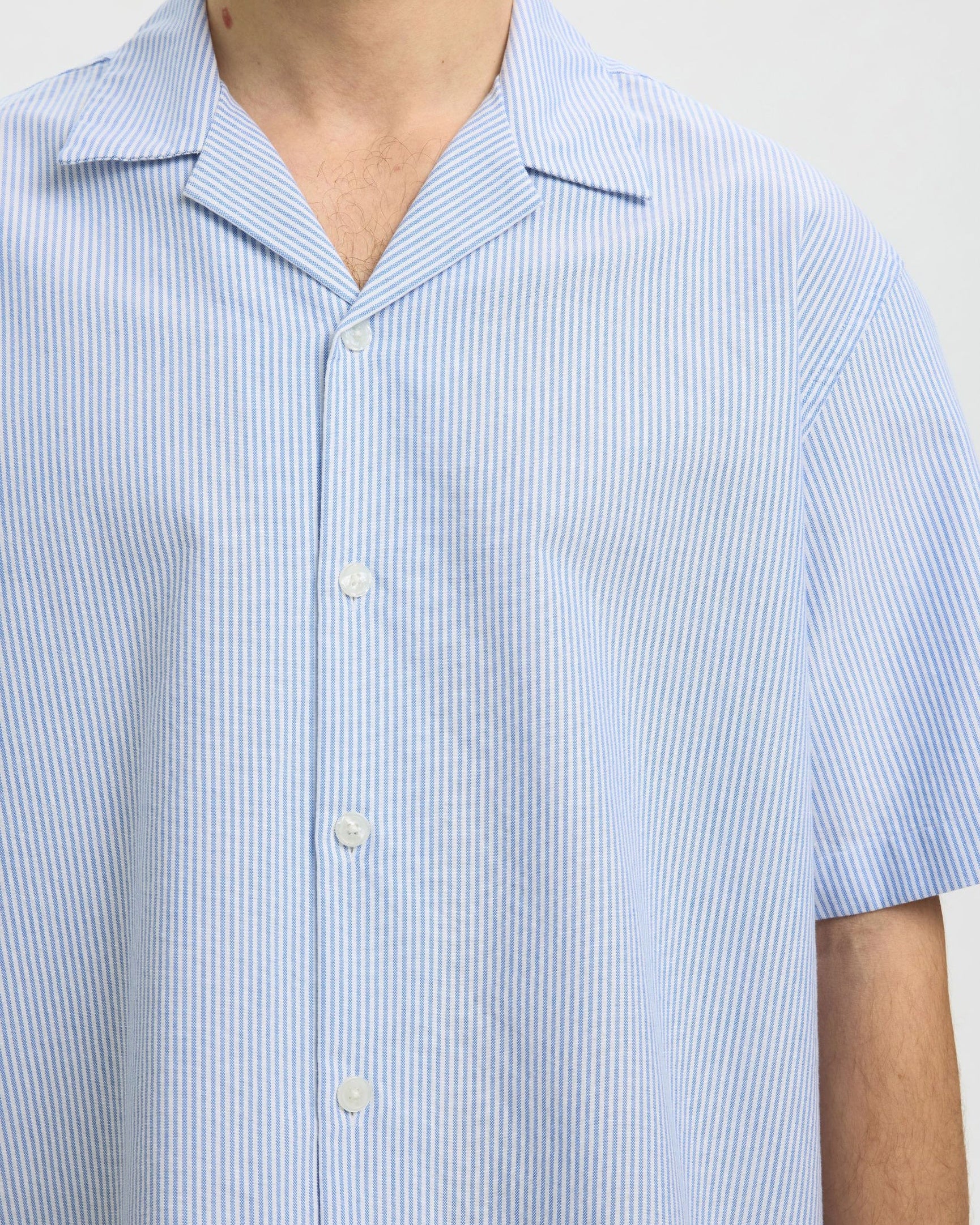Relax Oxford Short-sleeve Shirt Resort - Skyway Stripes