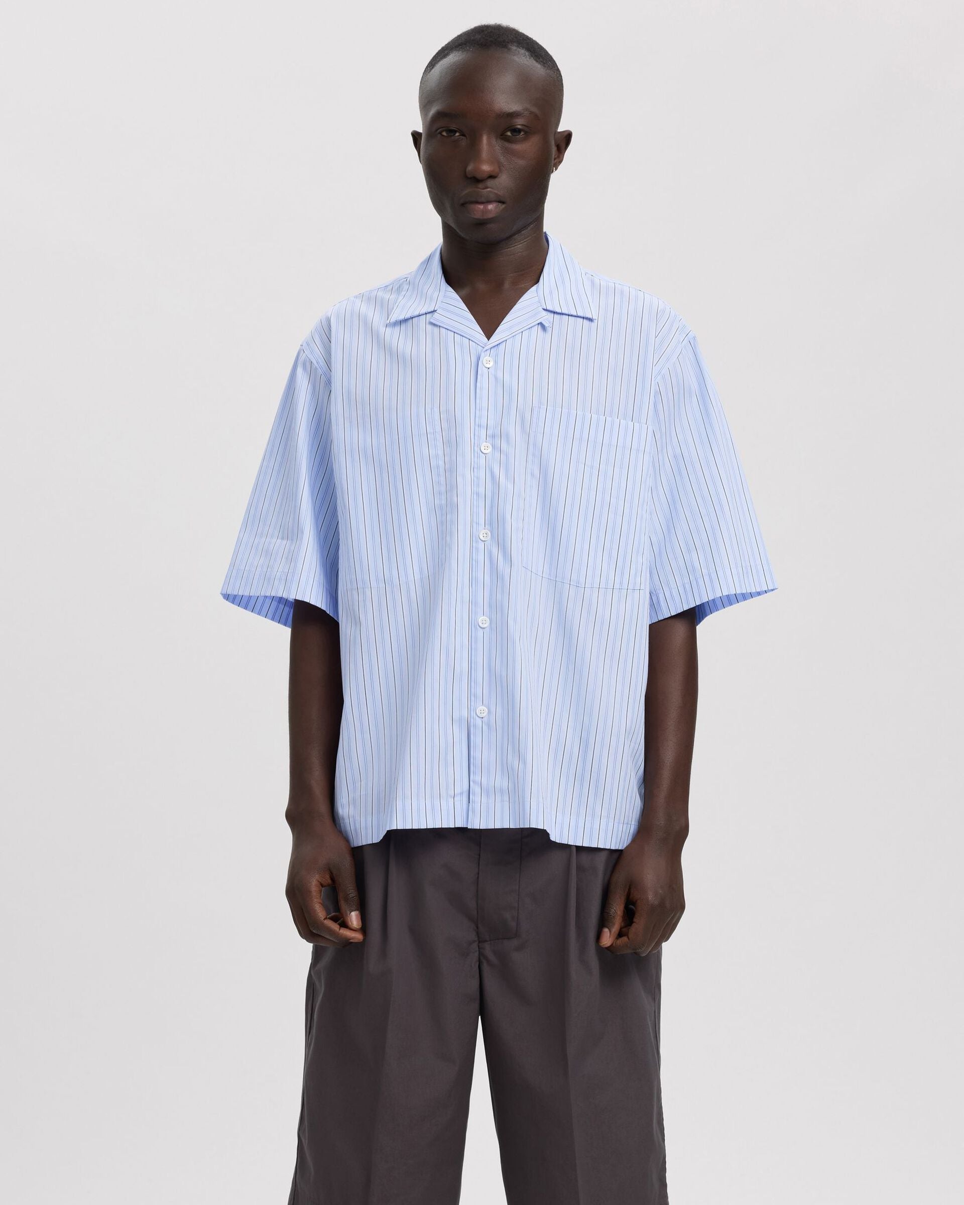 Rex Stripes Short-sleeve Shirt - Cashmere Blue Stripes