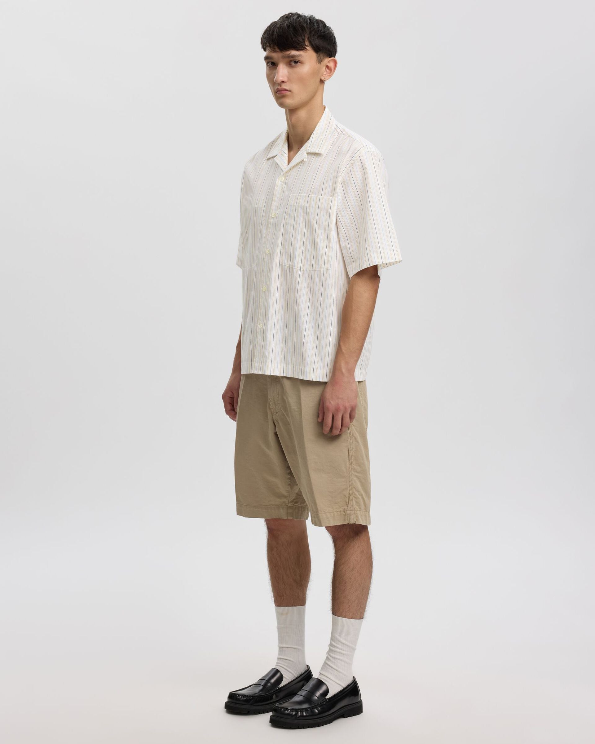 Rex Stripes Short-sleeve Shirt - Egret Stripes