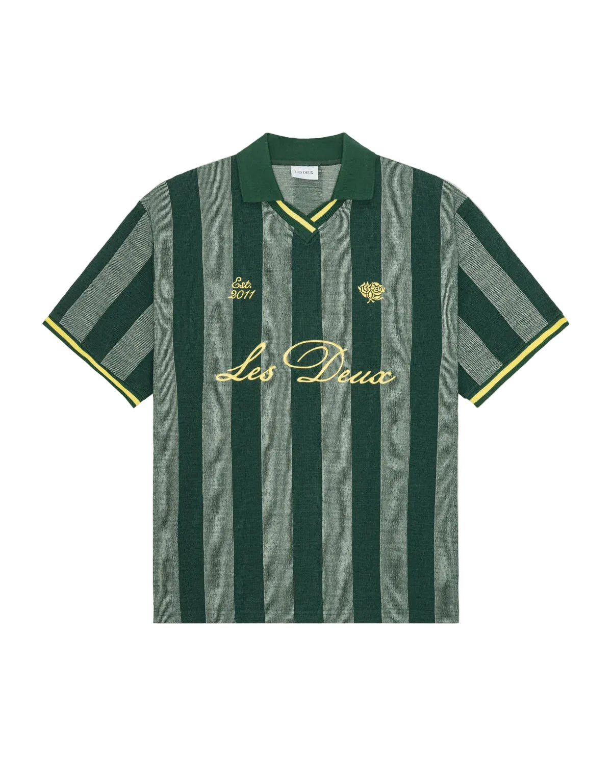 Stripe Jacquard Football Jersey - Pine Green