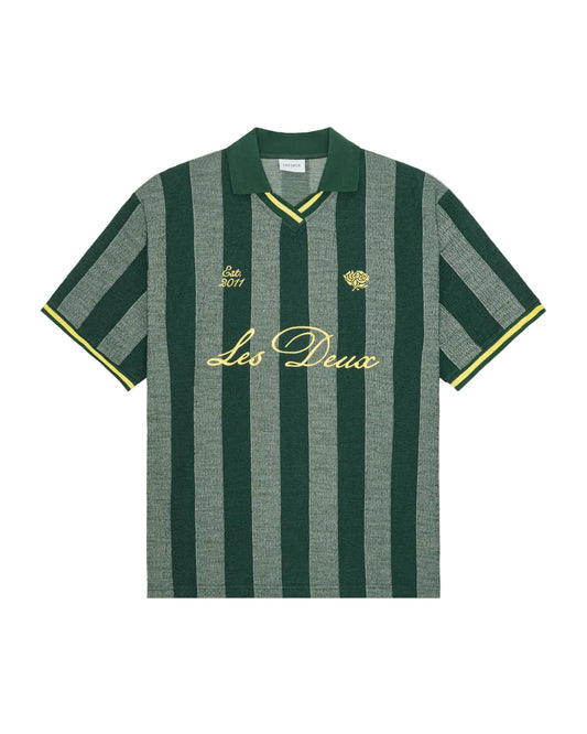 Stripe Jacquard Football Jersey - Pine Green