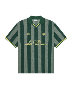 Stripe Jacquard Football Jersey - Pine Green
