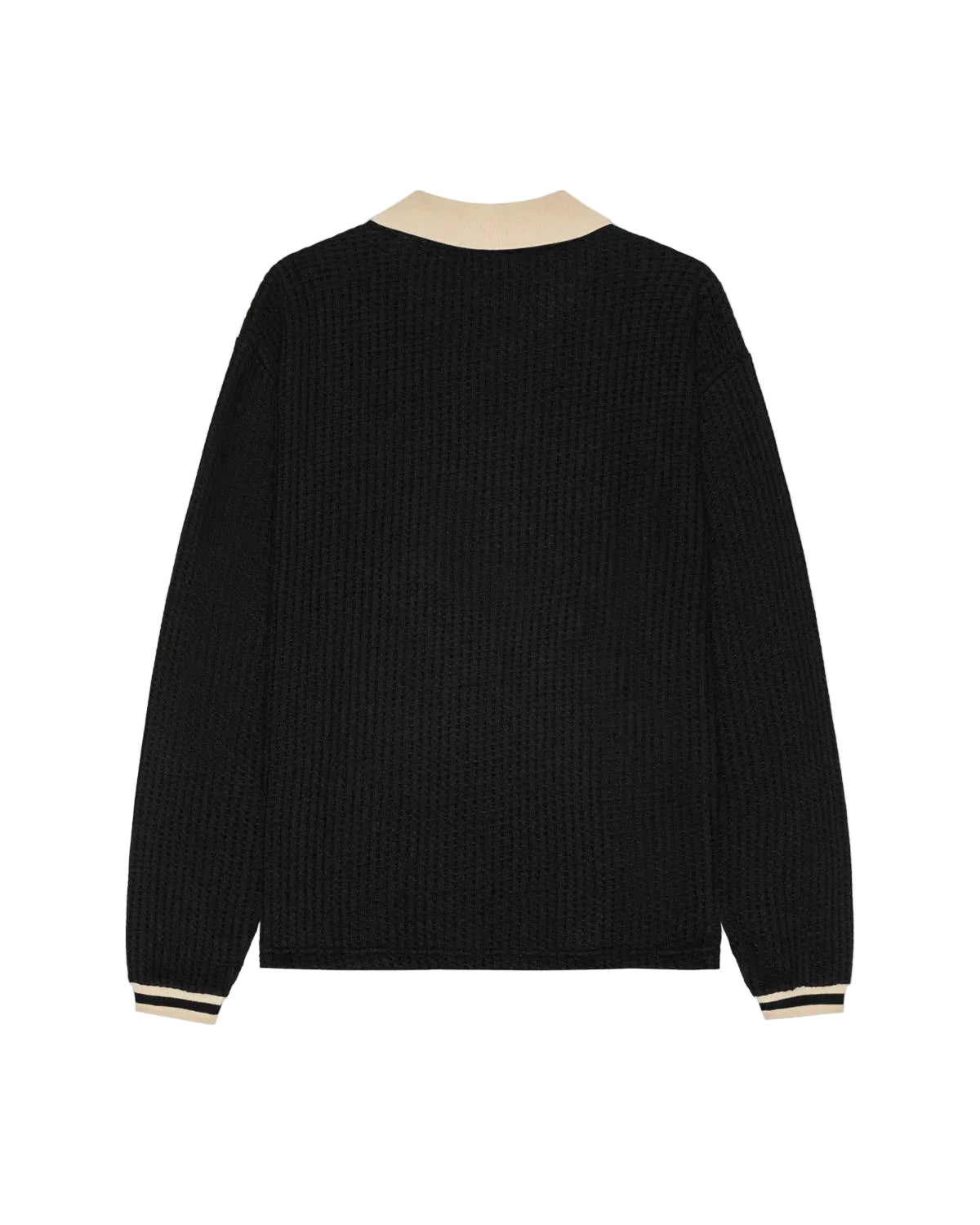 Waffle Long-sleeve Football Jersey - Black