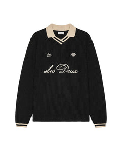 Waffle Long-sleeve Football Jersey - Black