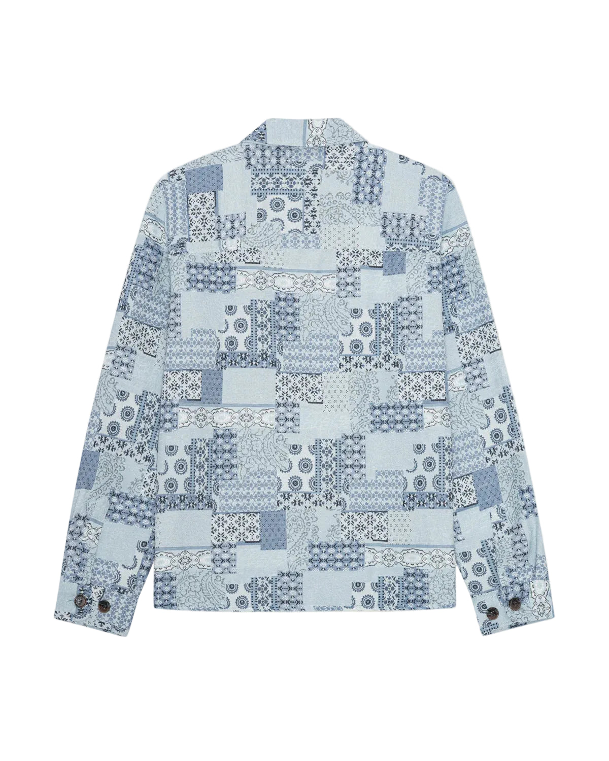 Patchwork Jacquard Overshirt - Skyway Blue