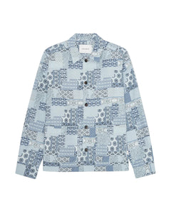 Patchwork Jacquard Overshirt - Skyway Blue