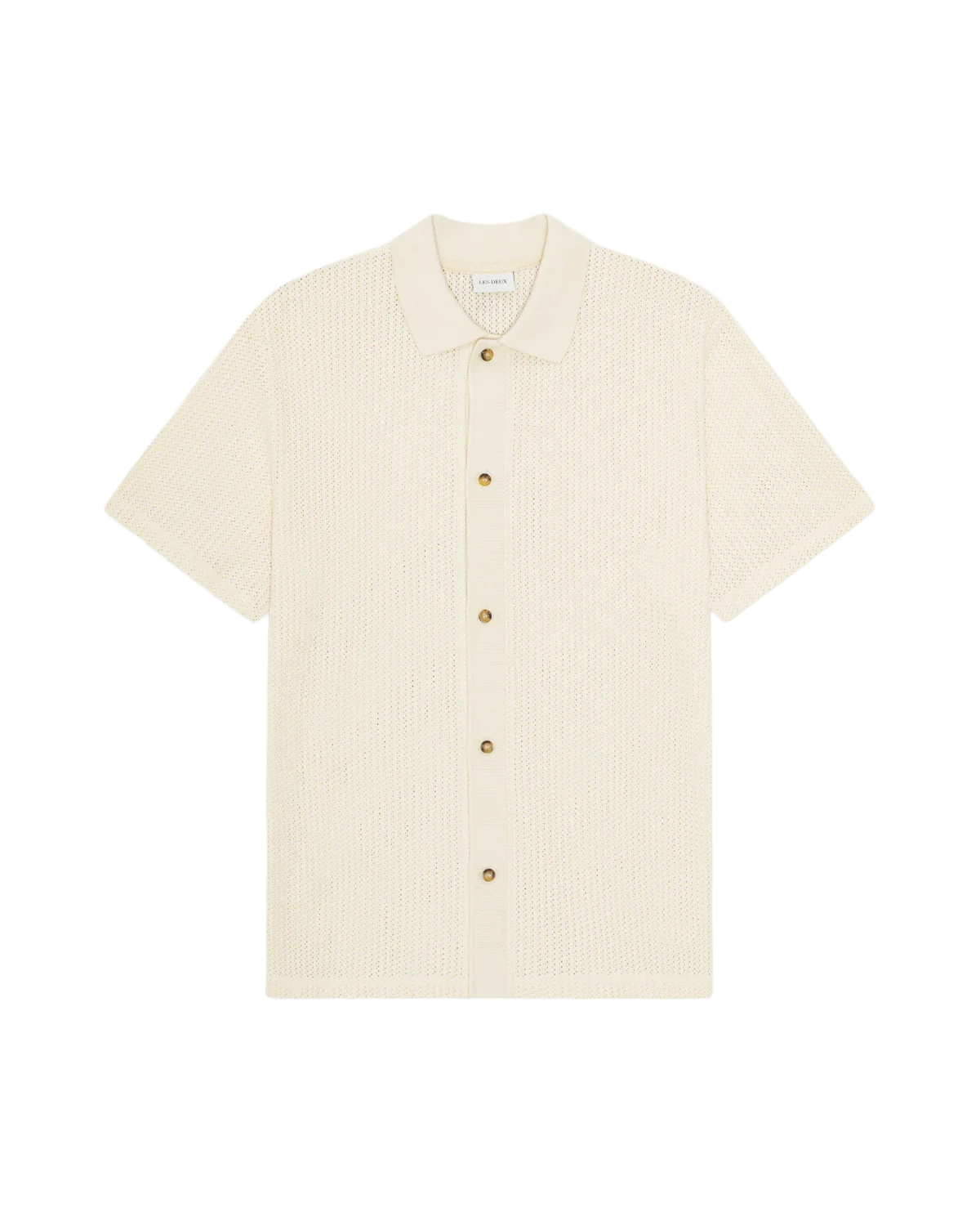 Pointelle Short-sleeve Shirt - Eggnog White