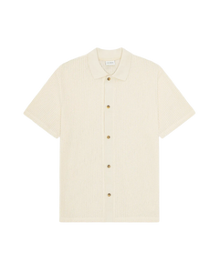 Pointelle Short-sleeve Shirt - Eggnog White
