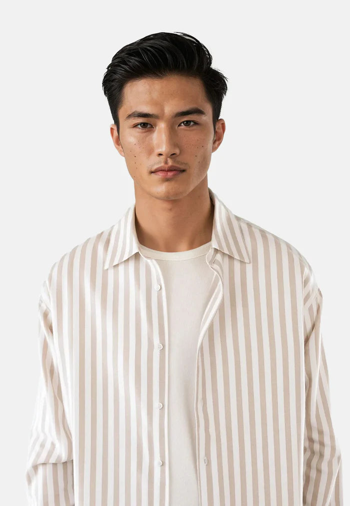 Shift brushed flannel shirt - Moonlight beige