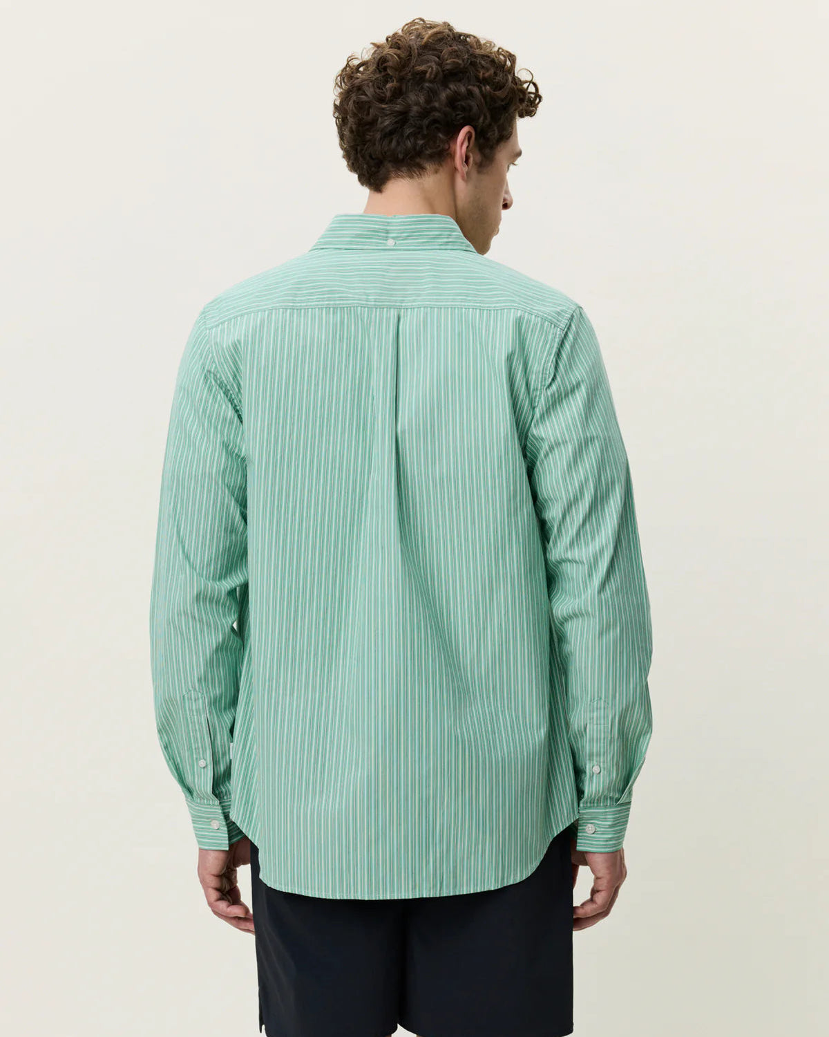 Stripe Poplin Shirt - Green Spruce