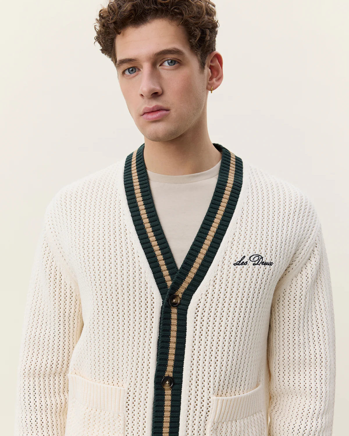 Lace Knitted Cardigan - Eggnog White